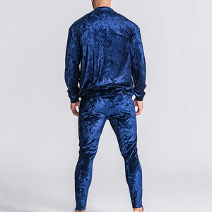 Wholesale Men Velvet <b>Tracksuit</b> Customized Logo Printing High Quality Light Weight Professional Men <b>Tracksuit</b> In Solid Color - Product Image 3
