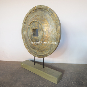 Estatua de moneda de madera Art Deco hecha a mano, escultura ecológica para decoración del hogar, adorno de mesa para decoración del hogar - Product Image 2