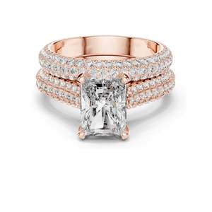 5.20 CT Radiant Cut Lab Diamond Engagement <b>Ring</b> <b>Set</b> for <b>Women</b> VVS-VS EF Clarity 18KT, 14KT, 10KT Gold & 925 Silver Rose, - Product Image 2