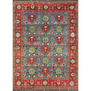 Alfombra de Lana Anudada a Mano en 3D, Azul Aalam, Área Grande, Pae-5638, Alfombra Rectangular con Medallón 3D para Sala de Estar, Alfombra Jaipur US - Product Image 1