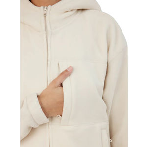 Sudadera con capucha de mujer con cremallera extragrande de algodón 100% de color liso Jersey pesado deportivo de felpa francesa con logotipo personalizado - Product Image 4