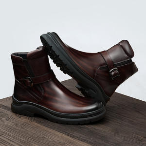 Bottes en cuir de mouton marron de luxe, au-dessus du genou, avec surface imperméable et doublure anti-humidité pour le froid et les occasions formelles - Product Image 2