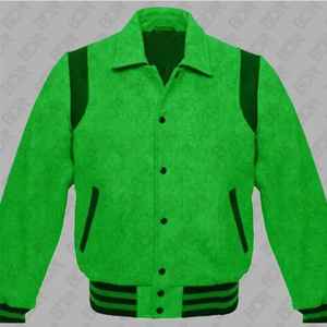 Customizable Vintage Varsity <b>Jacket</b> 100% Wool Embroidered Logo on Front XS Size Zippered Closure Winter Oem Service - Product Image 5