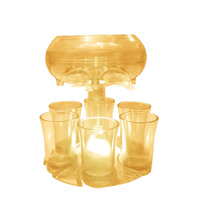 Distributeur de coups éclaircissants pour remplir des liquides Outil de boisson de fête Distributeur et support de verre à 6 verres avec tasse en acrylique 6 pièces