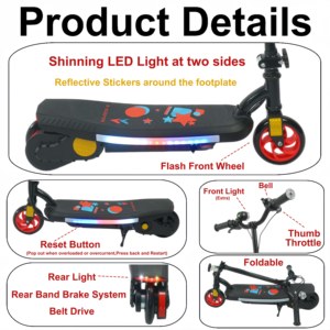 Patinete Eléctrico Plegable para Niños con Luz LED de Arcoíris, Manillar Ajustable, 4.5Ah, Betty, Patinete Eléctrico para Paseos al Aire Libre - Product Image 3