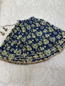 Lehenga choli สไตล์อินเดียพื้นเมืองผ้าฝ้ายแท้สำหรับเด็กผู้หญิงในงานแต่งงานและงานเทศกาล - Product Image 3