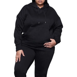 Sudaderas CON CAPUCHA DE Color negro para mujer, diseño de logotipo impreso bordado de alta calidad, Jersey, Material de algodón, sudaderas con cordón de manga larga - Product Image 4