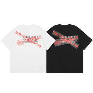 T-shirts pour hommes à coupe ample avec impression numérique, 100% coton, hauts décontractés à manches courtes pour hommes, respirants, streetwear d'été, t-shirt graphique - Product Image 1