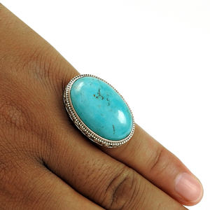 ฮิปฮอปอินเทรนด์ในแบบฉบับแหวนเงิน925สเตอร์ลิงสำหรับผู้หญิงเงินสีฟ้าครามแหวนขายส่งเครื่องประดับแฮนด์เมดแหวนปรับ - Product Image 2