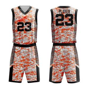 Vente en gros OEM de haute qualité Ensemble d'uniformes de maillot de basket-ball unisexe Vêtements de sport imprimés en polyester grande taille - Product Image 5