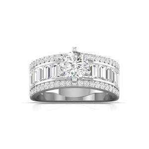 Anillo de compromiso con diamante talla baguette de 3.00 ct, color F, claridad VS, diamante cultivado en laboratorio en oro de 14K, regalo de aniversario de bodas - Product Image 5
