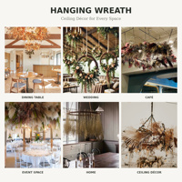 Couronne de pampas naturelle MCflora en gros, faite à la main, style bohème, fleurs séchées, décoration murale rustique pour mariage et maison, fournisseur