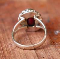 Rubis 925 Sterling Silver Bohemian Wedding Anniversary Rings Handmade Dainty Oval Cut Gemstone Hommes et Femmes Cadeaux