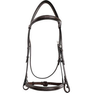 Bride Hunter avec rênes lacées Bride anglaise cousue fantaisie Culotte en cuir de qualité supérieure Muserolé Bandeau à sourcils - Product Image 4