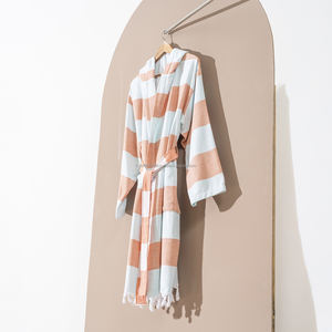 Albornoz de algodón unisex Tejido ligero de lino de secado rápido transpirable sólido todo el año XL HECHO DE Turquía ropa de dormir para mujer - Product Image 5