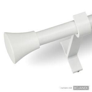 Barra de Cortina Individual BOJANEK de 19 mm, Acero al Carbono, Estilo Tradicional, Diferentes Longitudes, Diferentes Adornos, Colores, Fácil Personalización - Product Image 1