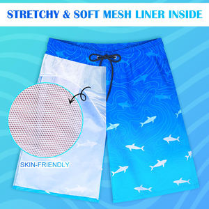 Nouveaux shorts de bain écologiques pour hommes, shorts de plage d'été, anti-UV, séchage rapide, tissu peigné, personnalisables - Product Image 6