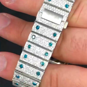 Montre pour homme personnalisable de haute qualité, sertie de diamants et de moissanite, style hip-hop, bracelet en acier inoxydable et cadran en verre, cadeau idéal - Product Image 4