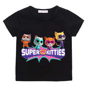 เสื้อยืดฤดูร้อนสำหรับเด็ก พิมพ์ลายซุปเปอร์คิตตี้บนผ้าเจอร์ซีย์ - Product Image 3
