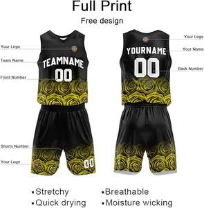 Uniformes de basket-ball réversibles personnalisés, maillot et shorts de basket-ball par sublimation personnalisés, tailles quantité minimale de commande bas pour adultes et jeunes - Product Image 2