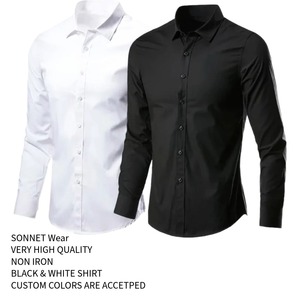 Nouvelle chemise à manches longues pour hommes en fibre de bambou couleur unie sans repassage vêtements de travail professionnels et chemises d'affaires - Product Image 6