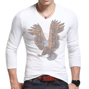 เสื้อยืดผู้ชายประดับพลอยเทียมเสื้อยืดผู้ชายดีไซน์ใหม่ - Product Image 3