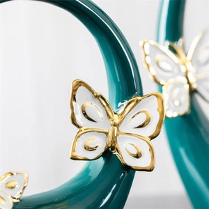 Florero de cerámica de flor de decoración de boda de mariposa Simple creativo de excelente calidad para decoración del hogar - Product Image 3