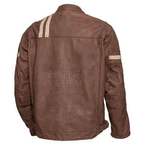 Blouson en cuir pour moto durable avec une structure tendance, doublure confortable, caractéristiques réglables et construction durable - Product Image 2