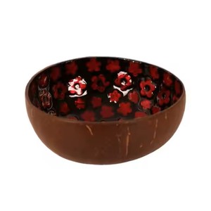 Cuenco de cáscara de coco hecho a mano con incrustaciones de fregona nueva llegada variedad diseño verano Vibe juego de utensilios de cocina plato venta al por mayor directo Vietnam - Product Image 1