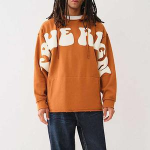 High Quality Men's Casual Fitted Sweatshirt New Arrival <b>Light</b> Weight for Puff Print Hoodie 100% Cotton Solid Color Wholesale - Product Image 4