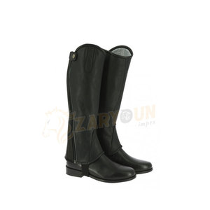 Custom Designed Zippered Cowhide Half <b>Chaps</b> for <b>Men</b> and Women Genuine <b>Leather</b> Horse Riding <b>Chaps</b> Western Style - Product Image 2