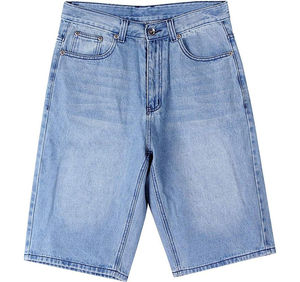 Shorts Vaqueros de Verano para Hombre, Estilo Vintage, Lavado Ácido Azul Claro, Transpirables, Corte Recto, Diseño Desgastado con Efecto Desgastado por el Sol, 2026 HSI - Product Image 6