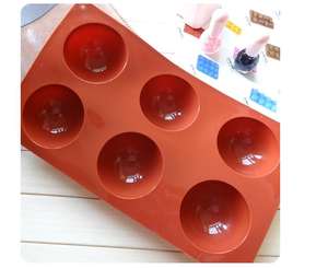 Moule à <span class=keywords><strong>chocolat</strong></span> rond d'usine ODM/OEM moule à outils de cuisson en silicone pour gâteau à 6 cavités - Product Image 4