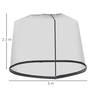 Outsunny 3x3m moustiquaire réglable pour parapluie avec maille dense et ouverture à glissière, noir - Product Image 3