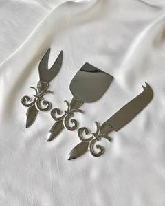 Best Selling Metal Silver <b>Cheese</b> <b>Set</b> in Best Quality From India For Restaurant with Custom Logo - Product Image 3