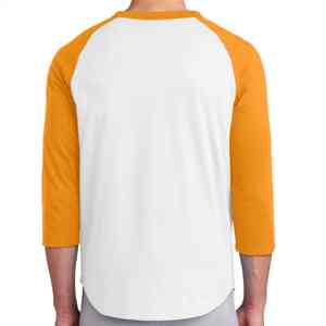 T-shirt à manches longues raglan et col rond 100% coton pour hommes, couleur contrastée, avec motif uni en coton - Product Image 2