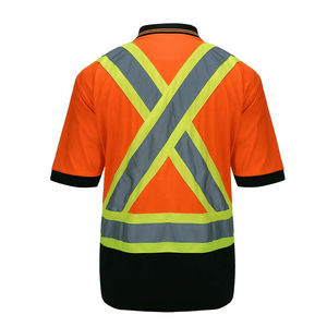2026 Direct Factory Supply High Visibility <b>Yellow</b> Reflective Short Sleeve Safety <b>Men</b> Polo <b>Shirts</b> - Product Image 4