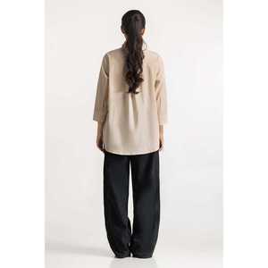 Camisa de Lino con Cuello Simple y Elegante WM-CS-SS24-002, 100% Lino - Product Image 1