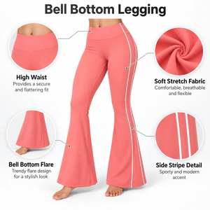 Low Price Bell Bottom Legging Offers Flexible Movement Smooth Material And Comfortable Construction Flare Legging For Workout - Product Image 6