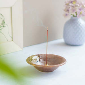 ชุดจานวางเครื่องหอมเซรามิกแบบดั้งเดิมและเตาเผาเครื่องหอมทองเหลือง - สีน้ำตาล - Product Image 4