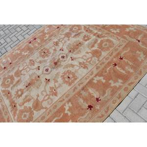 Classique Orange Beige 6.2X8.9 pieds tapis turc laine Viscose Polyester Latex support Patchwork motif pour adolescent salon couloir - Product Image 5
