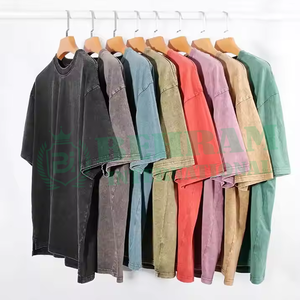 T-shirt Homme en Coton Biologique Lourd, Coupe Ample, Manches Courtes, Effet Délavé, Impression Numérique Personnalisée, Vente en Gros - Product Image 1