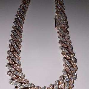 Chaîne cubaine hip-hop glacée Best Selling Iced Jewelz 16 mm, couleur D, moissanite taille brillant, plaqué or, argent sterling 925 - Product Image 2