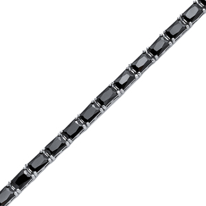 Negro CZ piedra rectángulo Baguette corte 925 plata esterlina venta al por Mayor turco hecho a mano pulsera de tenis - Product Image 3