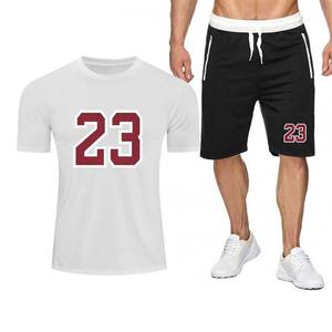 Ensemble de 2 pièces en coton pour homme Ensemble de survêtements d'été Ensemble chemise à manches courtes et short - Product Image 1