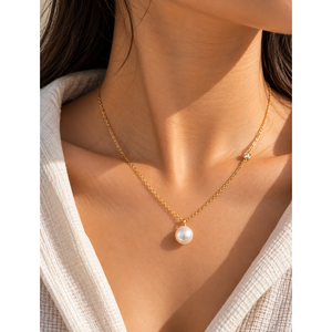 สร้อยคอไข่มุกทรงหยดน้ำ - เครื่องประดับจี้ไข่มุกสุดหรู - Product Image 4