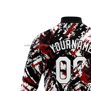 Chaqueta Varsity Personalizada Inspirada en el Estilo Urbano MCACVJ-238, Cuello Alto, Decoración Bordada, Logotipo Frontal, 100% Lana, para Hombre - Product Image 3