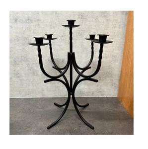 Candelabre à 5 bras en fer de qualité supérieure, écologique, avec revêtement noir, pour la maison, les mariages et les centres de table de Noël, artisanat - Product Image 1