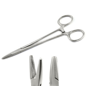 Porte-aiguille Halsey en carbure de tungstène de qualité supérieure, professionnel, en acier inoxydable, lisse, 5 1/2 - Product Image 1