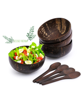 Productos para almacenamiento de alimentos, ensaladas, helados, cuencos de cáscara de coco con cucharas hechas por Eco2go Vietnam - Product Image 6